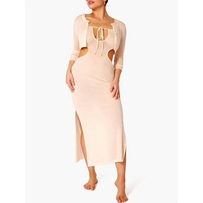 Women's RUCHED CUTOUT MAXI COVER UP - WE WORE WHAT