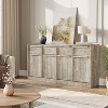GustoWave 4-Door Sideboard Buffet Cabinet with Storage, Modern Accent Wood Storage Cabinet with 4 Drawers - 3 of 4