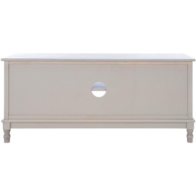 Greige 47" Wood Media Stand with Cabinet and Shelves