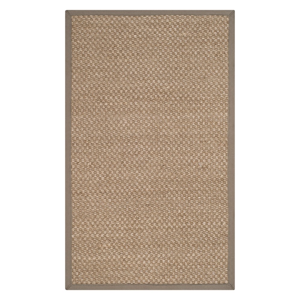 4'x6' Lilia Solid Loomed Rug Natural/Gray - Safavieh