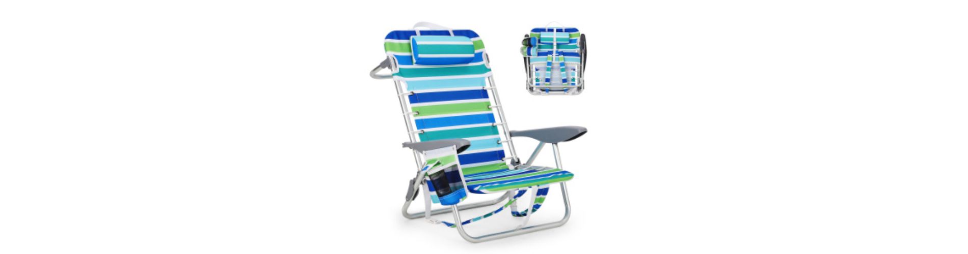 1Pc Aluminum Frame 600D Oxford Cloth Beach Chair Xyc-128A-Seat Back Drawstring, With Headrest + Storage Bag