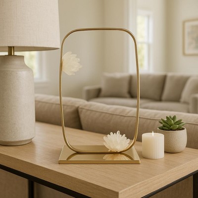 Decorative Metal Statue with Stone Detailing for Home Decor - Elegant Ornaments Perfect for Office Styling, Shelf, and Office Decor