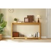 PAGED Narrow Wooden Console Table Corrugated Texture Storage Entryway Table with Elegant Curved Arc Design for Living Room, Entrance - 2 of 4