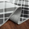 Washable Geometric Plaid Bedroom Rug, Non Slip Non Shedding Carpet, Modern Foldable Low Pile Floor Cover, Stain Resistant Hallway Mat - 2 of 4