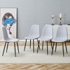MAYEERTY Comfortable Linen-Cotton Dining Chairs Set of 4 - Light Gray, Integrated Seat/Backrest, Modern - 2 of 4