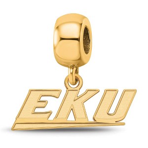 Black Bow Jewelry 14k Yellow Gold Plated Sterling Silver Eastern Kentucky Colonels NCAA Bead Charm - 1 of 4