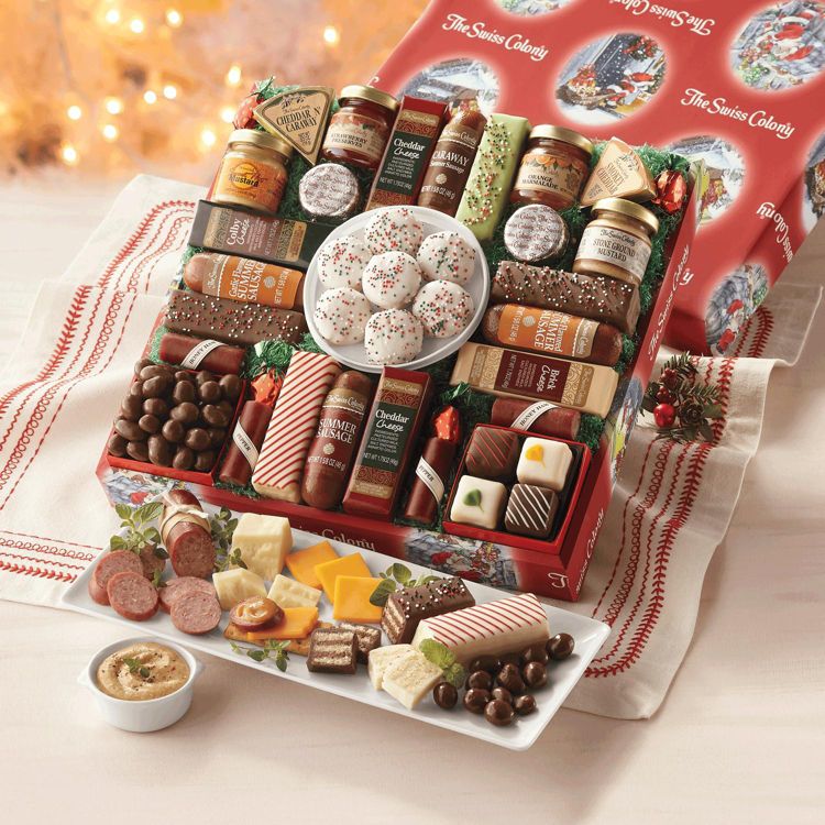 The Swiss Colony 27 Favorites Food Gift Box Assorted Meats & Cheeses, Chocolates, Petits Fours and more, 2 of 7