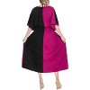 LA LEELA Women's House Daily Routine Evening Wear Vacation Casual Dailywear Holiday Loungewear Relaxed Fit Caftan Maxi Night Shirts 3X-4X Black, Solid - 2 of 4