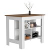Kitchen Island with Three Storage Shelves for Kitchen, Dinning Room - 3 of 4
