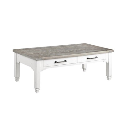 50" Coffee Table with Two Drawers i White - Wallace & Bay