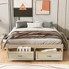 1 Piece Storage Bed Frame, MDF Wood Platform with 6 Drawers, No Headboard Organizer Base for Bedroom - Baofuwish - 2 of 4