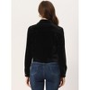 Allegra K Women's Cropped Velvet Retro Button Up Slash Pockets Old Fashion Casual Jackets - 3 of 4