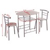 Costway 3 Piece Dining Set Table 2 Chairs Bistro Pub Home Kitchen Breakfast Furniture Grey - 2 of 4