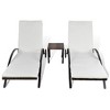 vidaXL Sun Loungers with Table Poly Rattan Brown - 3 of 4