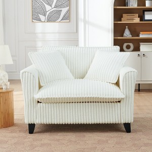 Spassway Corduroy Lounge Chair, 33"H x 46.5"W, Perfect for Living Rooms, Bedrooms Reading Books, Gray/Beige/Blue/Brown/Pink Available - 1 of 4