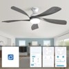 52 Inch Smart Ceiling Fan with Remote Control & Light 5 Reversible Blades APP Control Voice Control Adjustable 3-color LED Light Bedroom Ceiling Fan - 2 of 4