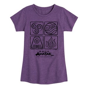 Girls' - Avatar: The Last Airbender - Four Elements Fitted Short Sleeve Graphic T-Shirt - 1 of 4