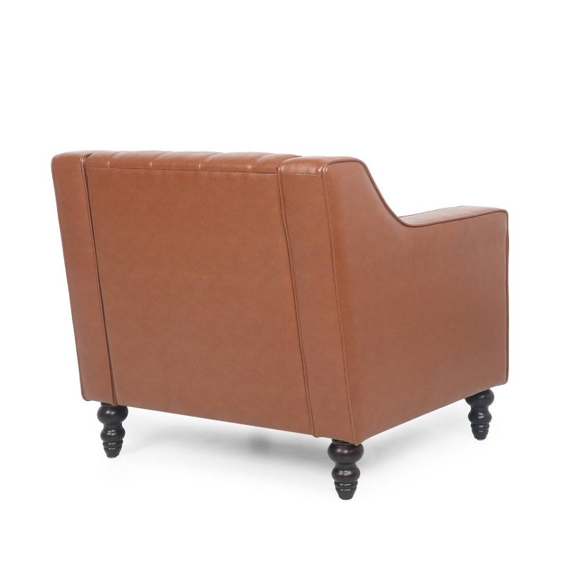 Furman Contemporary Tufted Club Chair Cognac - Christopher Knight Home, 4 of 11