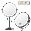 Makeup Mirror, Vanity Mirror with Lights 3 Color Settings Adjustable Brightness, 1/10X Magnifying, 360° Rotating Magnification Mirror for Desk Beauty - 2 of 4