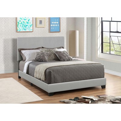 NicBex Transitional Twin/Full/Queen Size Upholstered Panel Bed Frame with Headboard,Box Spring Needed,Easy Assembly,Gray/Brown/Black