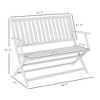 2-Person Foldable Wood Outdoor Bench with Backrest and Armrests for Garden, Porch, Park, Balcony - 3 of 4