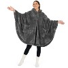 PAVILIA Fluffy Angel Wrap Hooded Blanket for Women Adult, Wearable Cozy Wrap Throw Faux Shearling Shawl Cape - 2 of 4