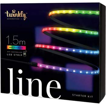 Twinkly Line  Starter Kit App-Controlled Adhesive + Magnetic LED Light Strip with RGB (16 Million Colors) LEDs. Extendable. 5 feet