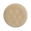 NicBex Modern 24" Round Ottoman Upholstered Footstools with Button Tufted Top for Bedroom and Living Room - 4 of 4