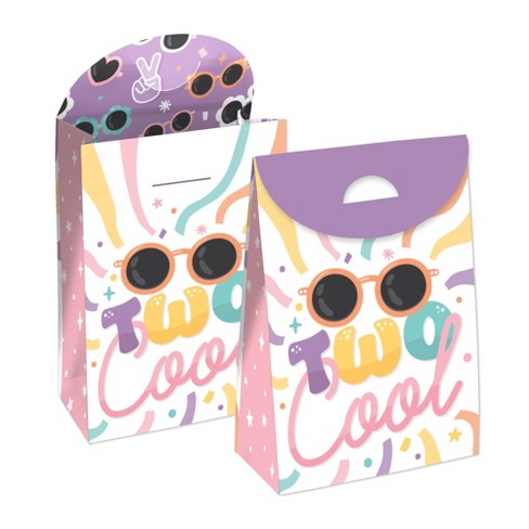 Big Dot of Happiness Two Cool - Girl - Pastel 2nd Birthday Party Gift Favor Bags - Party Goodie Boxes - Set of 12 - image 1 of 4