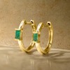 Pure Collection by Ross-Simons 0.10 ct. t.w. Emerald Huggie Hoop Earrings in 14kt Yellow Gold - 3 of 4