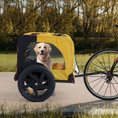 Foldable Dog Bike Trailers, Pet Bike Trailer With 16 Inch Wheels, Up To ...