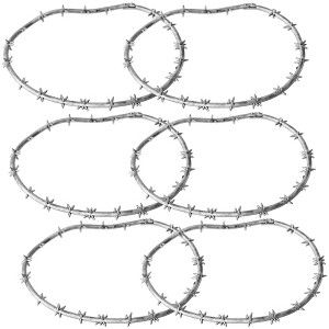 Set of 6 Silver Barbed Wire Sections for WWE & AEW Wrestling Action Figures - 1 of 1