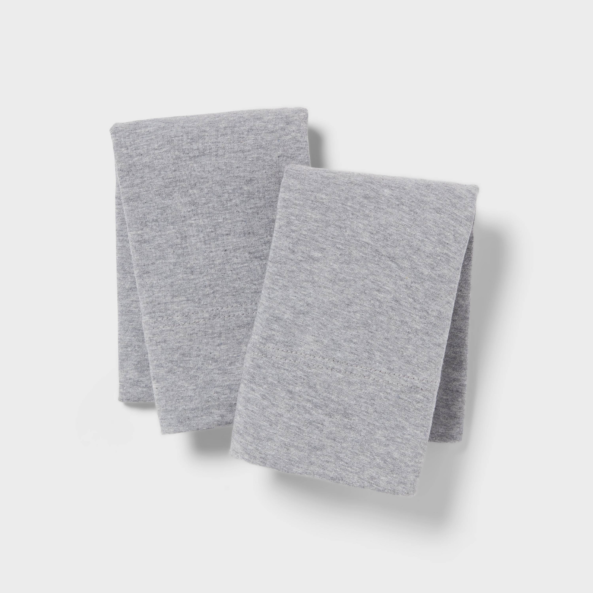 :Standard Cotton Jersey Pillowcase Gray Heather - Threshold™