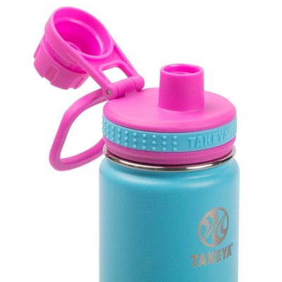 Nuby Push Button Flip-it Soft Spout Tritan Water Bottle, Pink Unicorns, 18  Oz