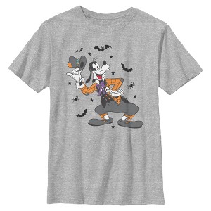 Boys Mickey & Friends Halloween Goofy Tipping Hat Bats and Spiders T Shirt - 1 of 4