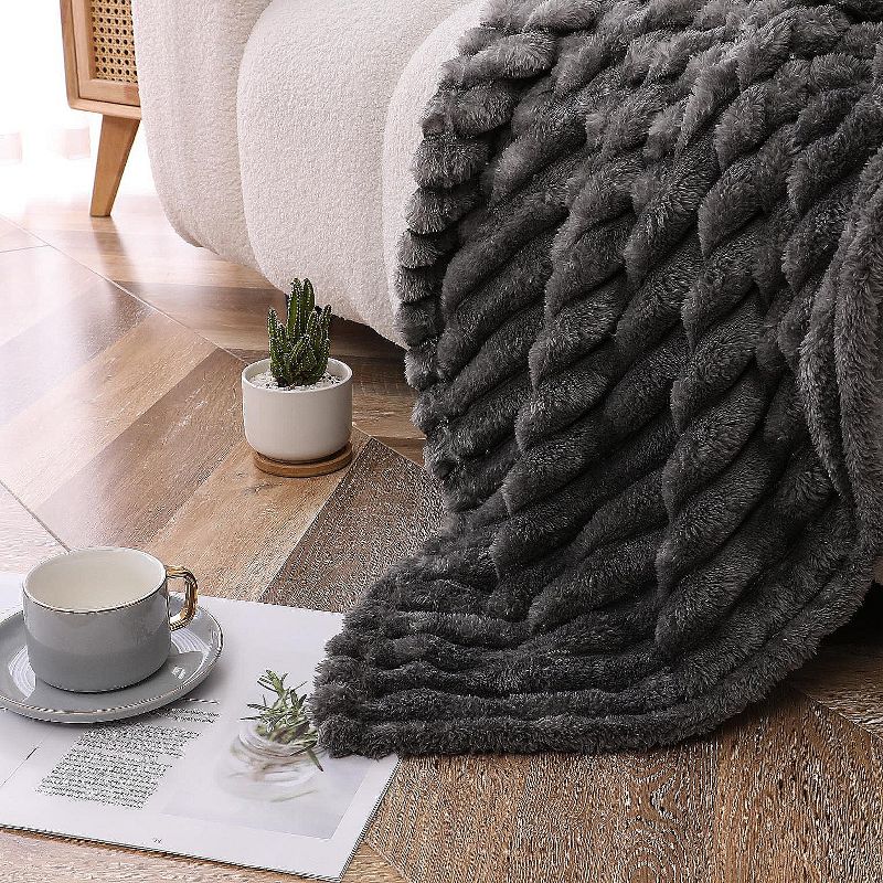 Kate Aurora Lux Ultra Soft & Plush Umbra Ombre Designed Oversized Accent Throw Blanket - 50 in. W x 70 in. L, 1 of 10