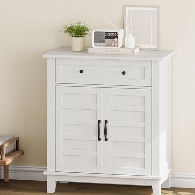 Farmhouse Sideboard Buffet Cabinet with 3-Tiers Adjustable Shelf, Kitchen Storage Cabinet, Bathroom, Entryway