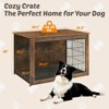 Aukfa 39 in Multi-Functional Dog Kennel Furniture - Heavy Duty Wooden Crate & End Table with Dual Doors, Adjustable Feet, Rustic Brow - 3 of 4