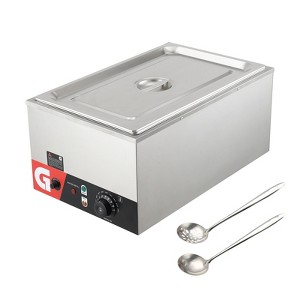 Commercial Food Warmer,1200W Electric Steam Table, Professional Countertop Stainless Steel Buffet Bain Marie,86-185°F Temp Control - 1 of 4