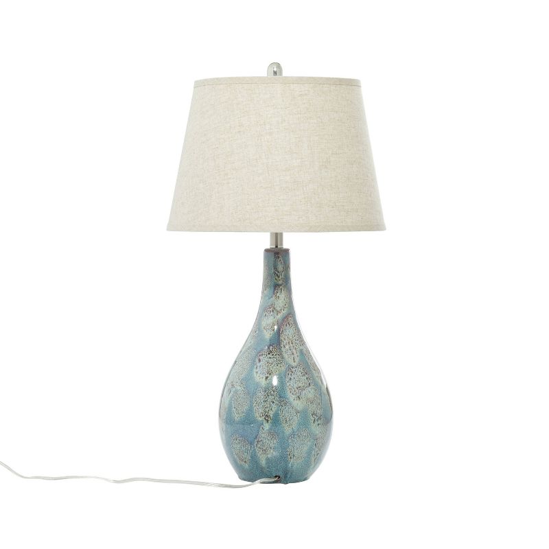 Ceramic Table Lamp with Drum Shade Set of 2 Turquoise - Olivia &#38; May, 4 of 17