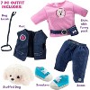 Pet Dog Walker Doll Outfit - My Puppy - Compatible with 18" American Girl Dolls (7 Piece Set) - Includes Dog and Leash, Great Gift for Girls & Kids - 2 of 4
