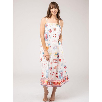 Womens Olive Workshop Montauk Maxi Dress Americana