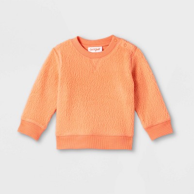 Baby Fleece Pullover Sweatshirt - Cat & Jack™ Orange Newborn