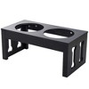 Gulches PawHut 23" Modern Decorative Elevated Dog Feeding Station - Black Bone Design - 4 of 4