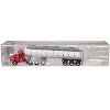 Kenworth T800 Tag Axle Red with White Chemical Tanker Trailer 1/87 (HO) Plastic Model Car by Promotex - 3 of 4