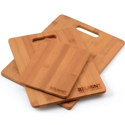 3-Piece Bamboo Wood Cutting Board Set with Juice Groove