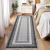 Area Rugs Bordered Modern Washable Rug Non-Slip Low Pile Rubber Backing Indoor Area Rug - 2 of 4
