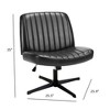 FONTOI Task and Office Chairs, Office Chair with Cross-Leg and Adjustable Height, Armless Swivel for Home Office, Black, 25.9"*35"*25.5" - 2 of 4