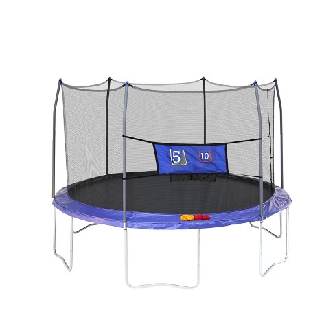 Onverschilligheid Beeldhouwwerk aansluiten Skywalker Trampolines 12' Round Jump-n-toss Trampoline With Enclosure -  Blue : Target