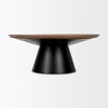 HomeRoots 40" Brown and Black Solid Wood and Iron Round Pedestal Coffee Table - 4 of 4